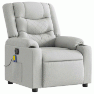 VidaXL Fauteuil de massage inclinable gris nuage tissu Modèle Terviora - 4019935