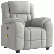 VidaXL Fauteuil de massage inclinable gris nuage tissu Modèle Zervalia - 4015719