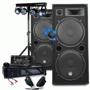 BM Sonic Pack SONO DJ COMPLET 3000W Amplification + Enceintes 2x2000W, Table Mixage USB Bluetooth, Portique d'Eclairage Multi-effets LED - 36666380369