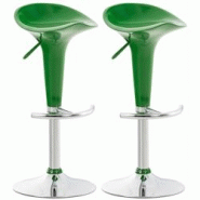 CLP Lot de 2 Tabourets de Bar Saddle Vert - vert plastique 311280 CLP Lot de 2 Tabourets de Bar Saddle Vert - vert plastique 311280