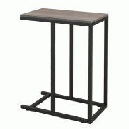 COSTWAY Table d'appoint en forme de C, table basse avec structure métallique, table basse, table pour ordinateur portable, 45,5 x 25,5 x 64 cm (grise