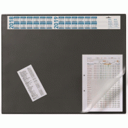 Durable Sous-main avec calendrier et couverture transparente, 52x65, coloris noir - 7204 01