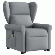 Fauteuil de massage inclinable Gris clair Tissu Modèle Asteria - 8721102963667