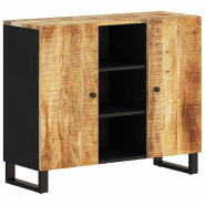 Helloshop26 - Buffet bahut commode armoire meuble de rangement organisateur cuisine salle de séjour salon avec 2 portes 90 x 33 x 75 02_0029730 - Boi