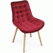 Helloshop26 - Lot de 6 chaises de salon salle à manger pied en bois et velours rouge foncé 01_0000559 - 3000866599783 Helloshop26 - Lot de 6 chaises de salon salle à manger pied en bois et velours rouge foncé 01_0000559 - 3000866599783