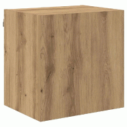 Helloshop26 - Meuble TV mural moderne rangement 40,5 x 30 x 40 cm design épuré en bois d'ingénierie chêne artisanal 02_0052797 - Bois massif 30002