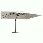 Helloshop26 - Parasol déporté avec lumières led aluminium 400 x 300 cm sable 02_0008451 - 3000451347768