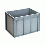 Bac en plastique gerbable à parois pleines et fond plein pour usage en milieu industriel - 600 x 400 x 425 mm - KESBAC