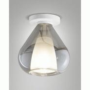 Lila - Plafonnier Rond D.20Cm Fabas Luce - Applique Avec Ampoule Led E27 Max 40W - Fumé - gris 8019282553748