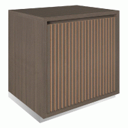Meuble Vertigo T01 1 porte MDF naturel et noyer foncé 60x47x60 cm