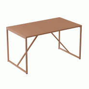 Oviala Business Table à manger rectangulaire 4 places en acier marron - marron acier 113996