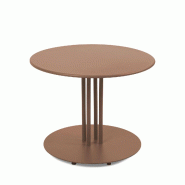 Oviala Business Table basse de jardin ronde en métal Ø50x38 cm argile Oviala - marron acier 114129