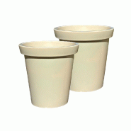 PLAST'UP ROTOMOULAGE Pot de fleurs rond xxl delight 200l - lot de 2 - SABLE - beige 0637962082616