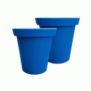 PLAST'UP ROTOMOULAGE Pot de fleurs rond xxl delight 75l- lot de 2 - BLEU - bleu 0637962080315