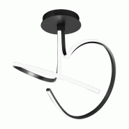 ROSSINI ILLUMINAZIONE Curvy - Plafonnier Led 39W 3000K Ip20 Avec Structure En Aluminium Finition Noir Mat, Design Sinueux Et Arrondi - Groupe Rossini