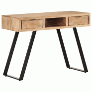 VidaXL Bureau 107x45x79 cm Bois d'acacia solide avec bord naturel Modèle Atlas Office Pro Prestige - 323523