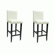 VidaXL Tabourets De Bar Lot De 2 Blanc Similicuir - blanc 240073