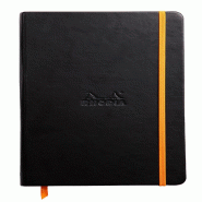 Webnotebook Rhodiarama noir A5, 192p./96 feuilles ivoire 90 g/m² brochées, ligné - noir 118742C
