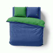 Benetton - Housse de Couette Réversible 200/220cm avec Drap 160/200+30cm et 2 Taies d'Oreiller 50/70cm Vert et Bleu - multicolore BE714 Benetton - Housse de Couette Réversible 200/220cm avec Drap 160/200+30cm et 2 Taies d'Oreiller 50/70cm Vert et Bleu - multicolore BE714