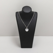 Buste colliers similicuir noir 10,5x6,5x19,5 cm