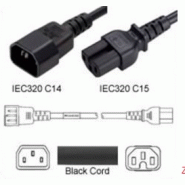 Câble d'alimentation C14/C15 15A NOIR