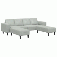 Canapé de salon 3 pcs Gris clair Modèle Vega Master Chic - Matériau naturel 8721158899958