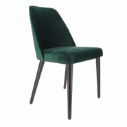 Chaise d'intérieur en bois Ainhoa recouvert d'un velours vert sapin - par 2