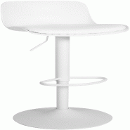 Décoshop26 - Tabouret de bar x1 hauteur réglable et siège pivotant avec siège en plastique blanc métal blanc 10_0006266 - blanc métal 3000265477583
