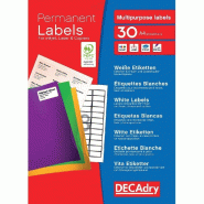 Étiquettes blanches multi-usages 99.1x67.7mm - par 240 - pour mailings, classements, identifications et colisages