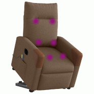 Fauteuil inclinable de massage électrique Marron Tissu Modèle Cirelian - 8721158644039