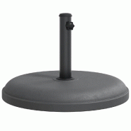 Helloshop26 - Base de parasol ronde adaptée mât 49,5 x 32 cm fixation rapide gris foncé en plastique 02_0047467 - gris 3000234794420