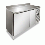 KLIMAITALIA Table frigo inox à 3 portes, crédence tropicalisée classe B, dégivrage automatique, température -2°C/+8°C, mesure LxA3 : 179,5x60x9