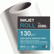 Lot de 2 rouleaux de papier 0.914x30m 130g jet d\'encre Lot de 2 rouleaux de papier 0.914x30m 130g jet d\'encre