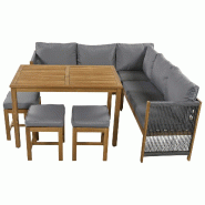 Merax ensemble repas de jardin, 7–8 personnes, gris - gris multi-matériau 3179678970AAE