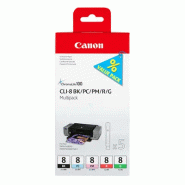 Multipack de 5 cartouches d'encre CLI-8 BK/PC/PM/R/G