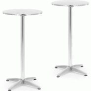 Royal Catering - Table ronde - lot de 2 - ECO - Ø 60 cm - pliable - réglable en hauteur - Royal Catering - argenté multi-matériau 4062859242884