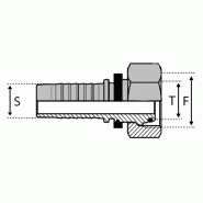 Série S - Forte - Cône 24° - Femelle O-ring - Droit (DKOS) - 6 , 3/8" , 9.5 , m24x150 , 16