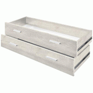 Tiroirs chêne blanchi par 2 pour caisson Flexia ref 45578 - L.120x45x7cm - Aggloméré 30mm