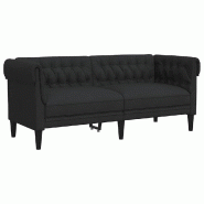 VidaXL Canapé Chesterfield 2 places noir tissu Modèle Nermoniax - 372549