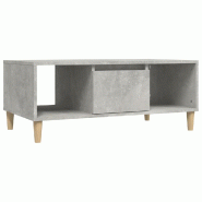VidaXL Table basse Gris béton 90x50x36,5 cm Bois d'ingénierie Modèle Outdoor Altair Plus - 821064
