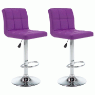 VidaXL Tabourets De Bar Lot De 2 Violet Similicuir - violet 323641