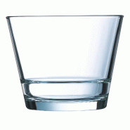 Arcoroc ARC J0317 Stack Up Tumbler, Verre à boire, empilable, 260ml, verre trempé, transparent, 6 pièces - transparent verre ARC J0317