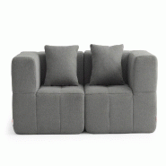 Canapé droit modulaire MILYSOFA SOFABULOUS 2 places Tissu fine bouclette Gris nuage - MS-BULOUS-2-CG Canapé droit modulaire MILYSOFA SOFABULOUS 2 places Tissu fine bouclette Gris nuage - MS-BULOUS-2-CG