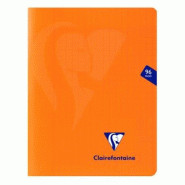 Clairefontaine Lot de 10 Cahier Mimesys 17x22, 96p./48 feuilles 90 g/m² piquées, coloris orange, Séyès - 3329683837411