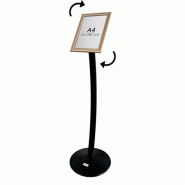 Edimeta Porte-Message / Menu Clic-clac A4 Bois sur pied Courbé Noir - beige aluminium 214028NH