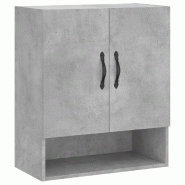 Helloshop26 - Armoire murale pratique grand espace de rangement 60 x 31 x 70 cm en bois d'ingénierie gris béton 02_0048762 - gris Bois massif 300023