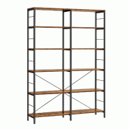 Helloshop26 - Bibliothèque 6 niveaux étagère de rangement meuble 30 x 120 x 1725 cm style industriel pour salon bureau balcon 12_0004184 - 30002223