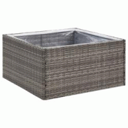 Helloshop26 - Jardinière bac lit surélevé plantes fleurs terrasse jardin 80 x 80 x 40 cm Résine tressée gris 02_0037908 - 3000217793778 Helloshop26 - Jardinière bac lit surélevé plantes fleurs terrasse jardin 80 x 80 x 40 cm Résine tressée gris 02_0037908 - 3000217793778