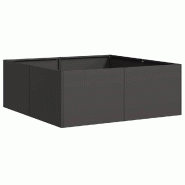 Helloshop26 - Jardinière carrée moderne pour extérieur balcon jardin 80 x 80 x 30 cm avec fond ouvert en acier noir 02_0051582 - vert acier 3000236