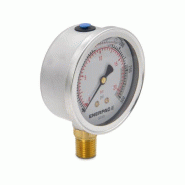 G2512L, Manomètre, 63 mm Face, Raccordement Vertical, Bain de glycérine, 20 bar pression maximale